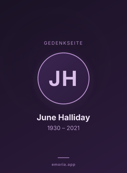 Gedenkportrait von June Halliday