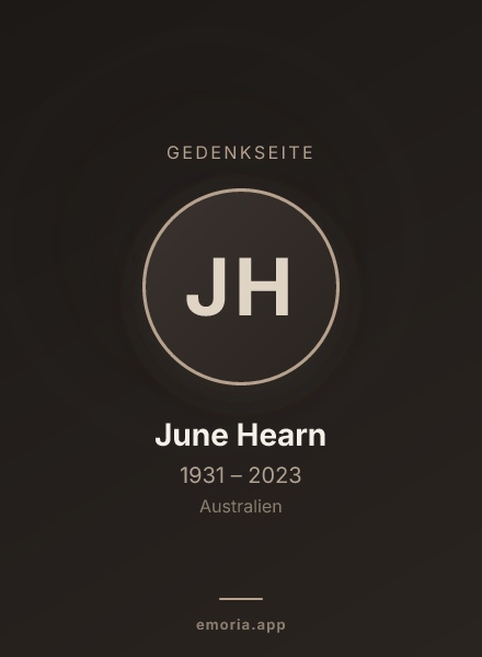 Gedenkportrait von June Hearn