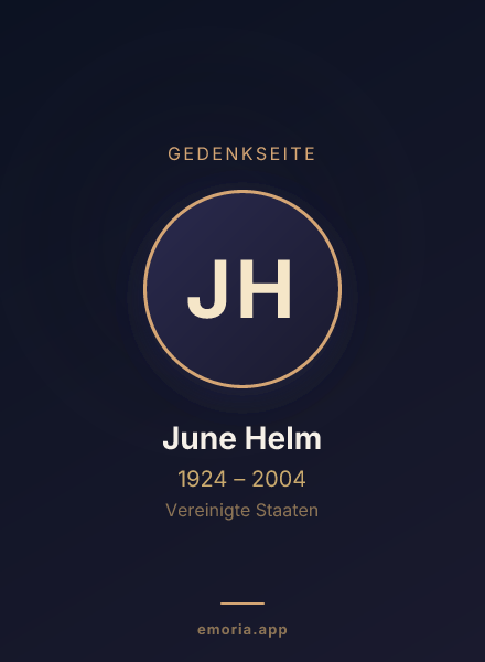 Gedenkportrait von June Helm