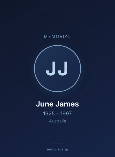 Memorial portrait of June James