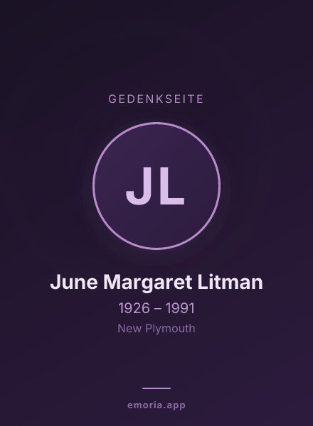 Gedenkportrait von June Margaret Litman