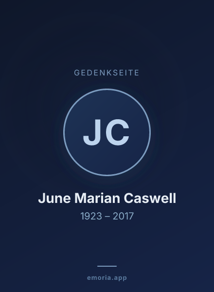 Gedenkportrait von June Marian Caswell