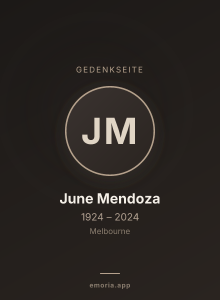Gedenkportrait von June Mendoza