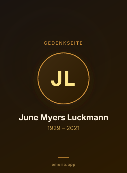 Gedenkportrait von June Myers Luckmann