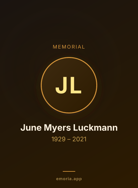 Memorial portrait of June Myers Luckmann