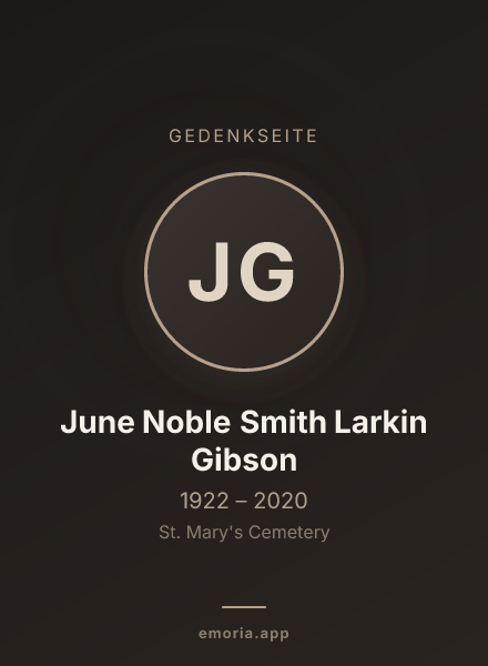 Gedenkportrait von June Noble Smith Larkin Gibson