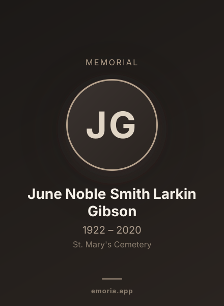 Memorial portrait of June Noble Smith Larkin Gibson