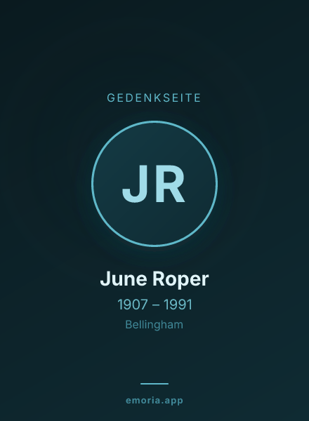 Gedenkportrait von June Roper