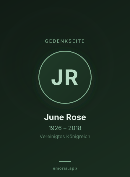 Gedenkportrait von June Rose
