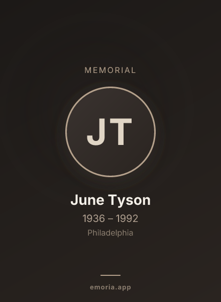 Memorial portrait of June Tyson