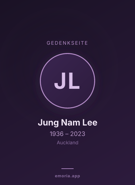 Gedenkportrait von Jung Nam Lee