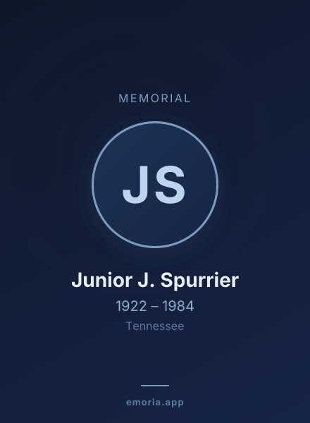 Memorial portrait of Junior J. Spurrier