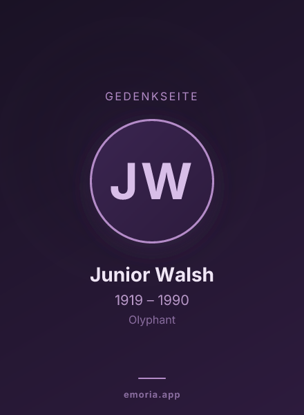 Gedenkportrait von Junior Walsh