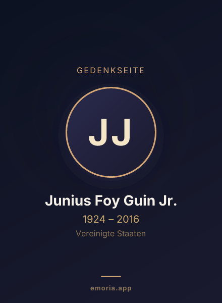 Gedenkportrait von Junius Foy Guin Jr.