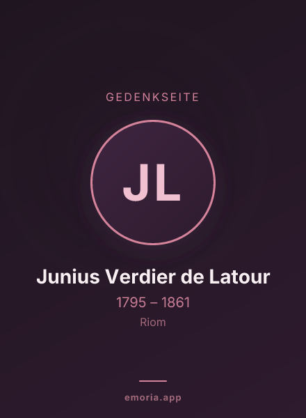 Gedenkportrait von Junius Verdier de Latour