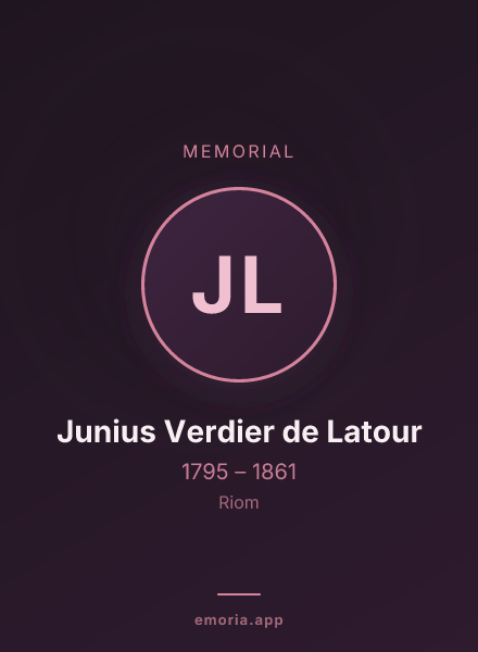 Memorial portrait of Junius Verdier de Latour