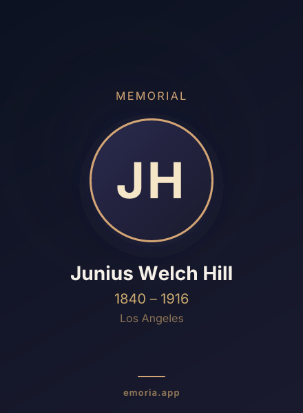 Memorial portrait of Junius Welch Hill