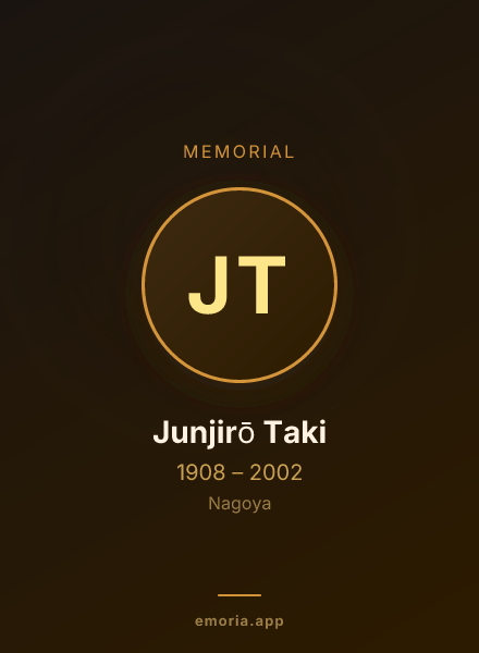 Memorial portrait of Junjirō Taki