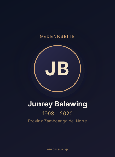 Gedenkportrait von Junrey Balawing
