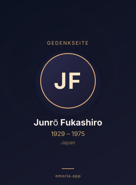 Gedenkportrait von Junrō Fukashiro