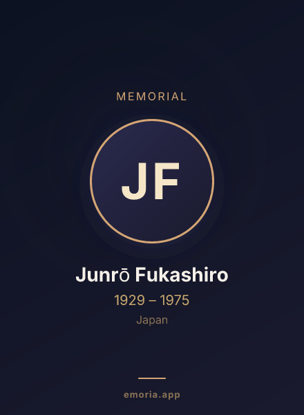 Memorial portrait of Junrō Fukashiro