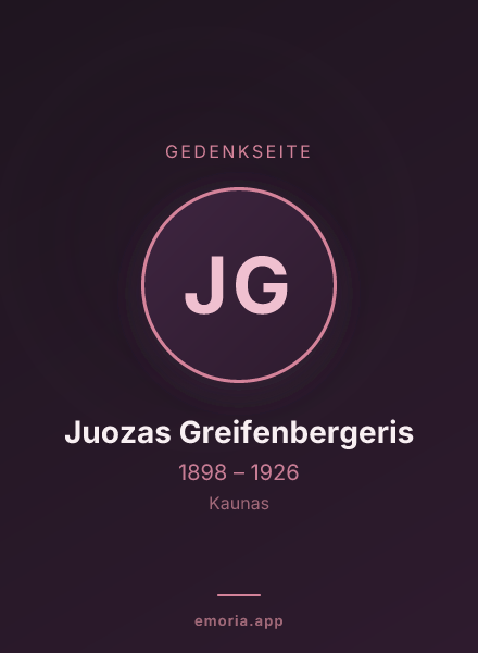 Gedenkportrait von Juozas Greifenbergeris