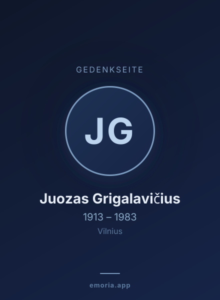 Gedenkportrait von Juozas Grigalavičius