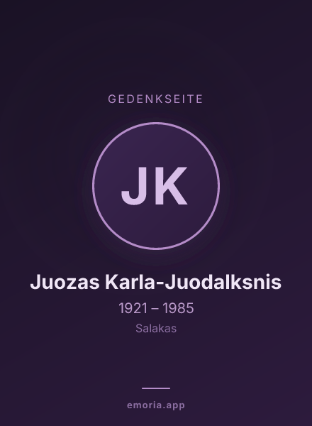Gedenkportrait von Juozas Karla-Juodalksnis