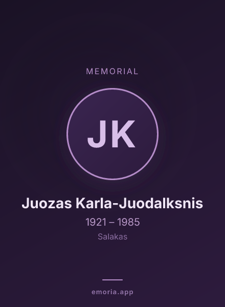 Memorial portrait of Juozas Karla-Juodalksnis