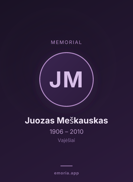 Memorial portrait of Juozas Meškauskas