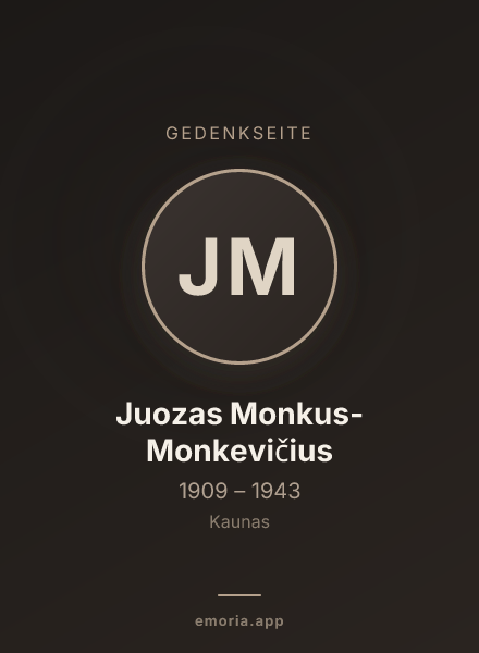 Gedenkportrait von Juozas Monkus-Monkevičius