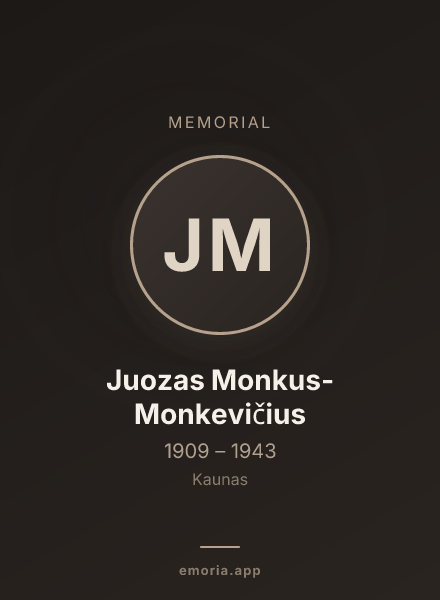 Memorial portrait of Juozas Monkus-Monkevičius
