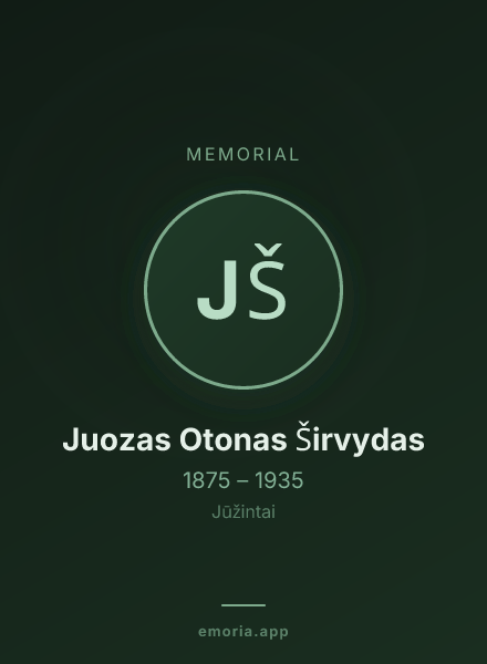 Memorial portrait of Juozas Otonas Širvydas