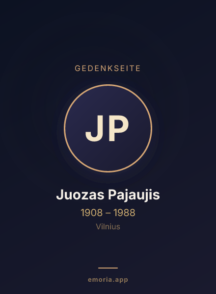 Gedenkportrait von Juozas Pajaujis