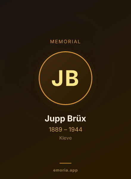 Memorial portrait of Jupp Brüx