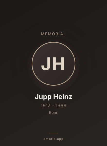 Memorial portrait of Jupp Heinz