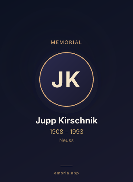 Memorial portrait of Jupp Kirschnik