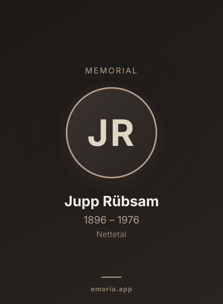 Memorial portrait of Jupp Rübsam
