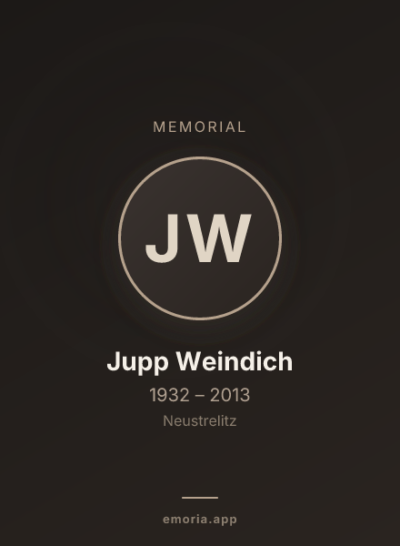 Memorial portrait of Jupp Weindich