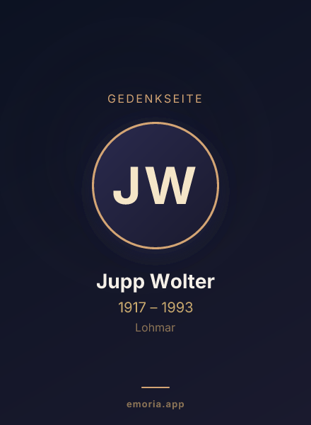 Gedenkportrait von Jupp Wolter