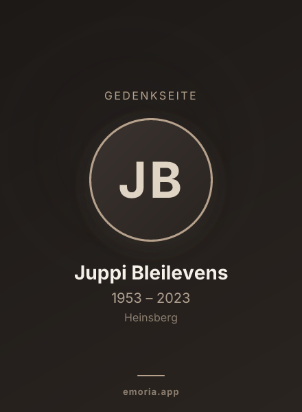 Gedenkportrait von Juppi Bleilevens