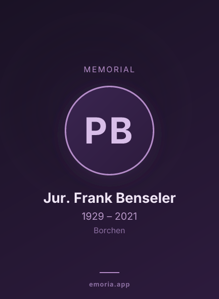 Memorial portrait of Prof. Dr. Jur. Frank Benseler
