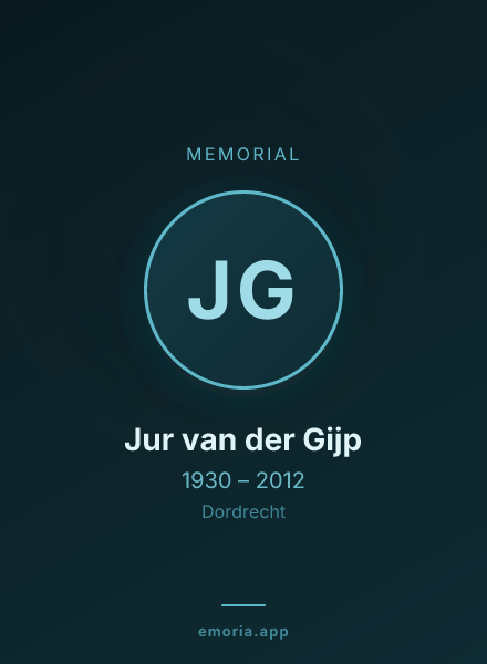 Memorial portrait of Jur van der Gijp