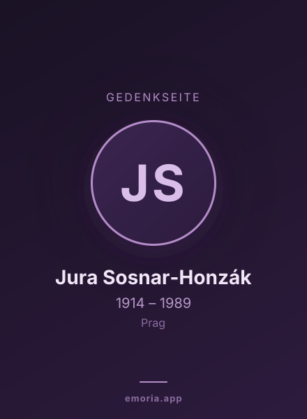 Gedenkportrait von Jura Sosnar-Honzák