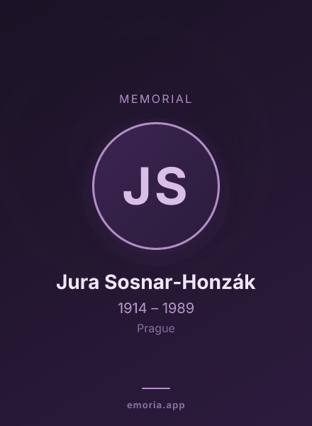 Memorial portrait of Jura Sosnar-Honzák