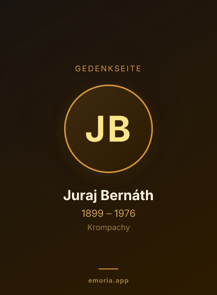 Gedenkportrait von Juraj Bernáth
