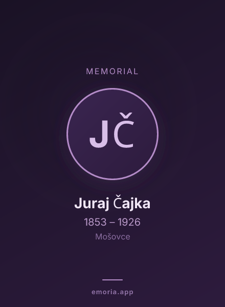 Memorial portrait of Juraj Čajka
