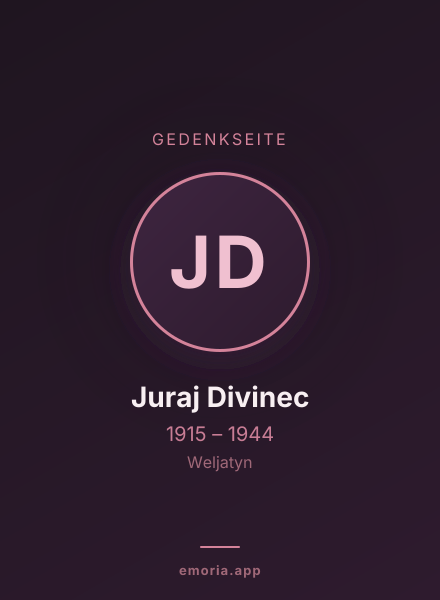 Gedenkportrait von Juraj Divinec