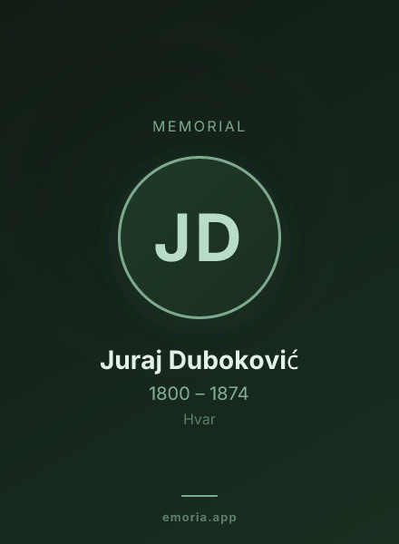 Memorial portrait of Juraj Duboković