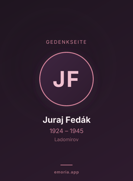 Gedenkportrait von Juraj Fedák